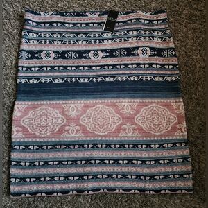 NWT Lauren Ralph Lauren Geo-Motif Linen Pink Multicolor Pencil Skirt 3X